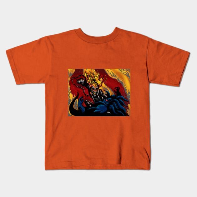 Ghost Rider vs Blackheart Kids T-Shirt by Glen Bosiwang Pop Culture Bonanza!